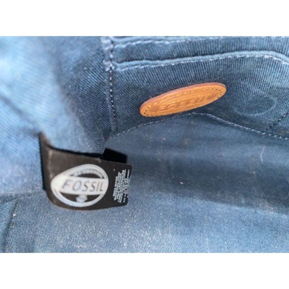 Fossil Blue and Brown Sydney Satchel with After Market Crossbody Shoulder Strap - Picture 3 of 7